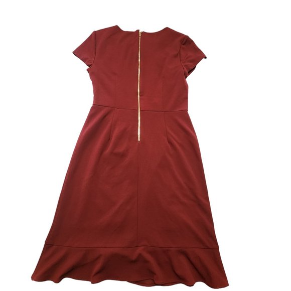 Adrianna Papell Knit Crepe Ruffled Wrap Dress 4 - Picture 7 of 16